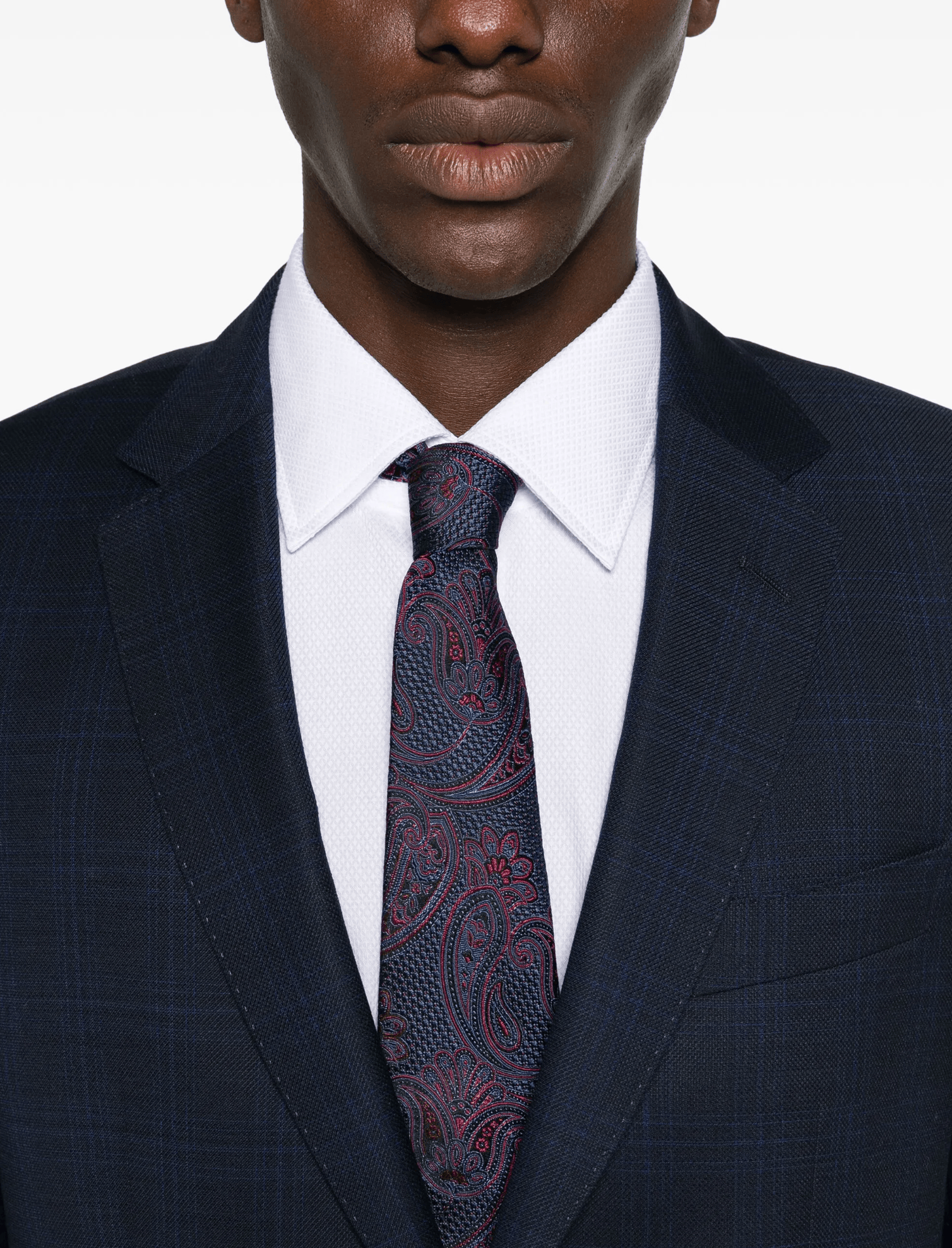Hugo Boss Slim-Fit Suit in Dark Blue Tartan Check Suit