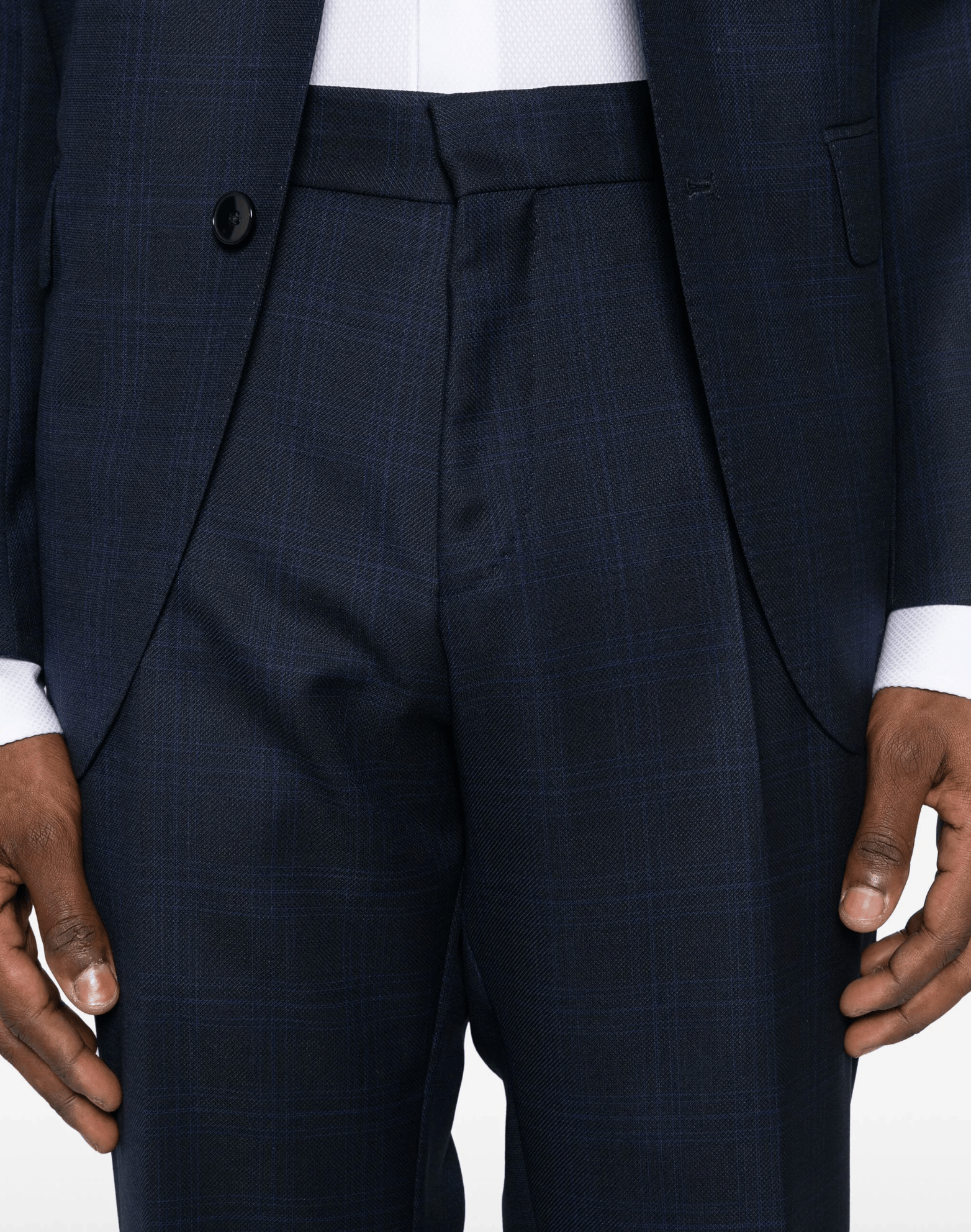 Hugo Boss Slim-Fit Suit in Dark Blue Tartan Check Suit