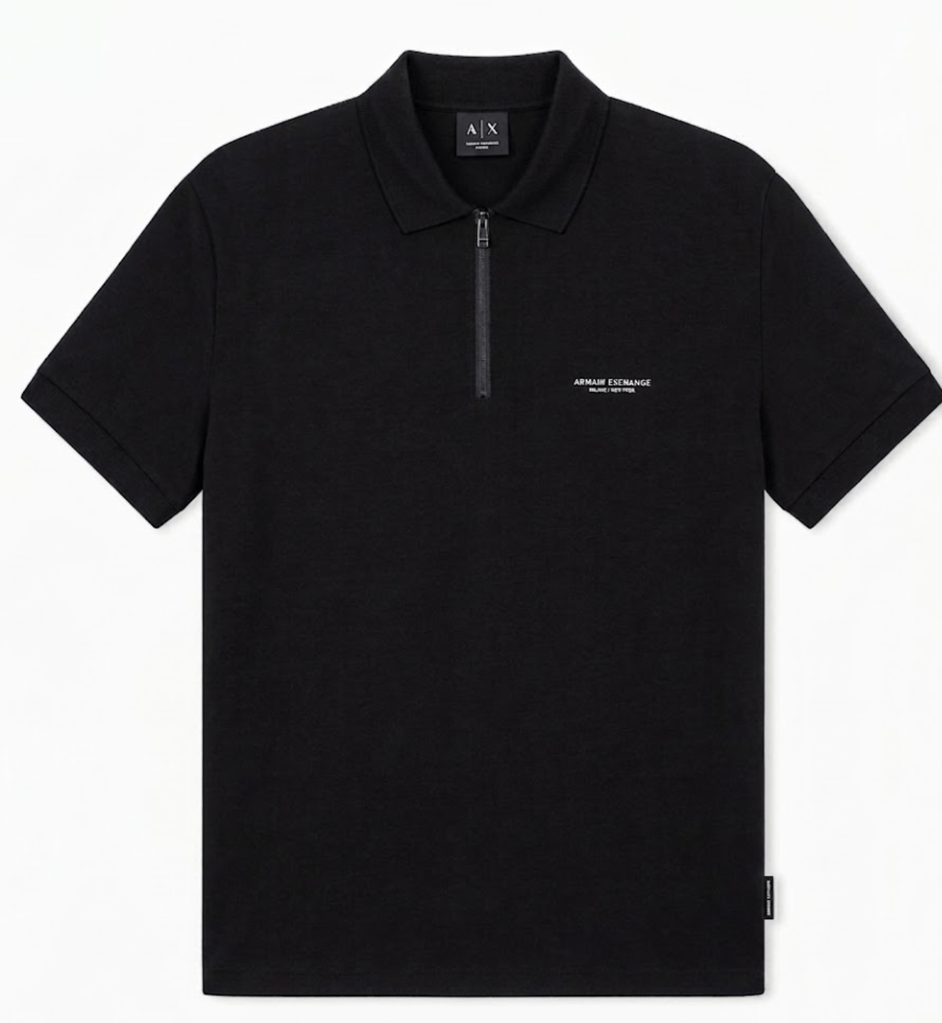 Armani Exchange Slim Fit Polo Shirt In Black Cotton Stretch