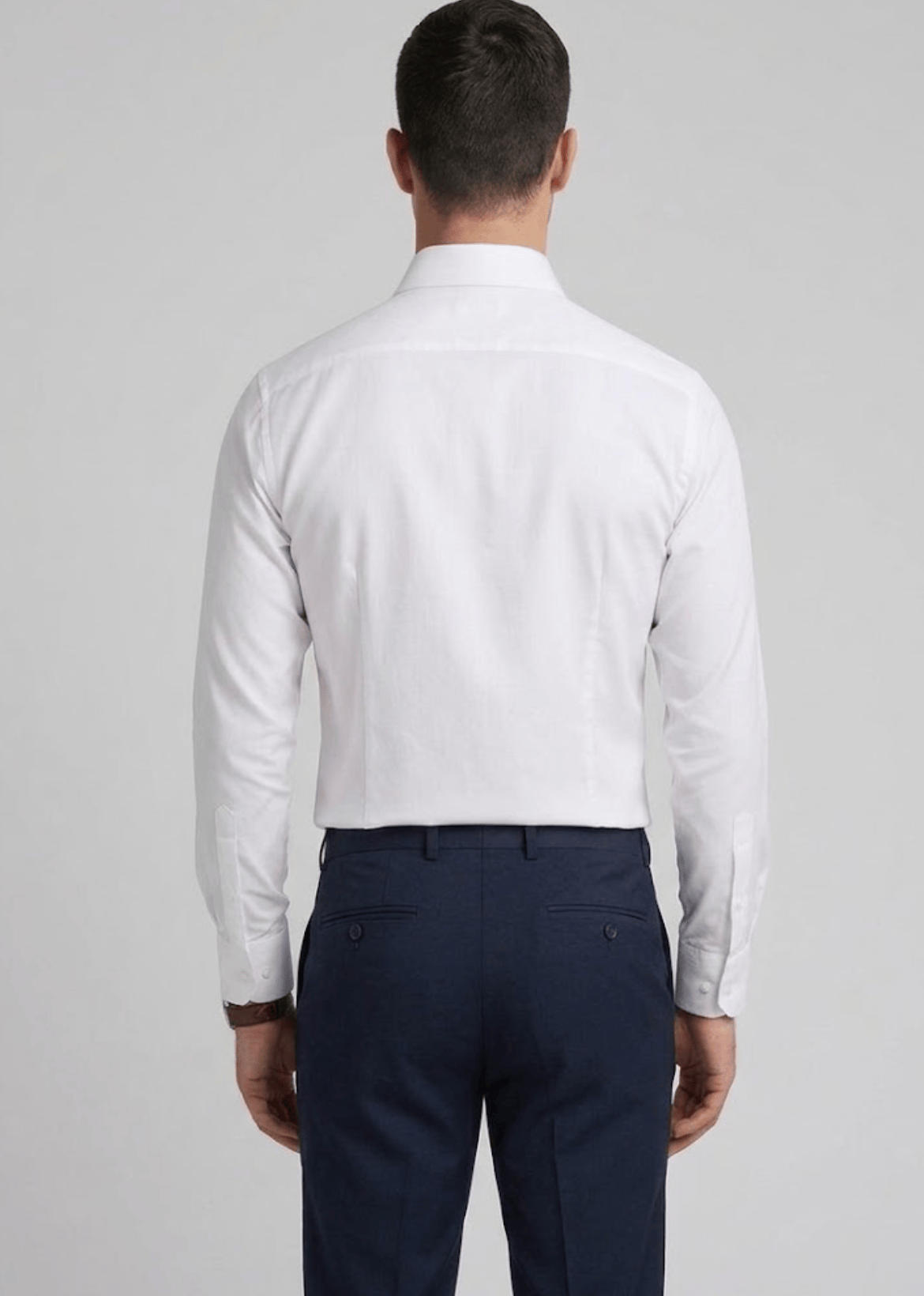 Boston Classic Fit Men's Brooke Business Shirt in White Cotton Blend