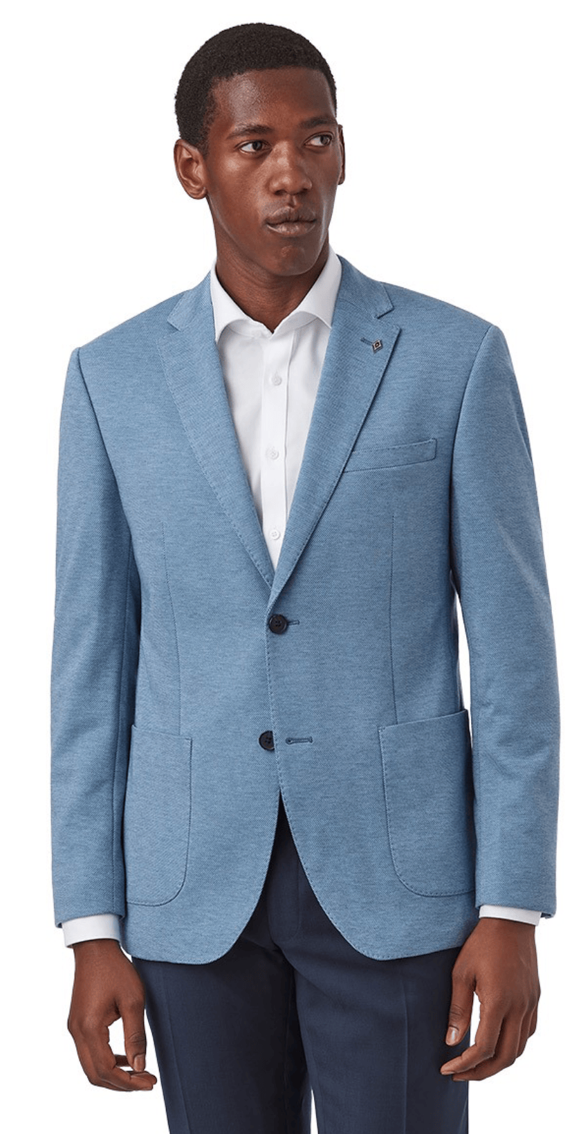 Cambridge Slim Fit Zeke Sports Jacket in Blue Micro Check