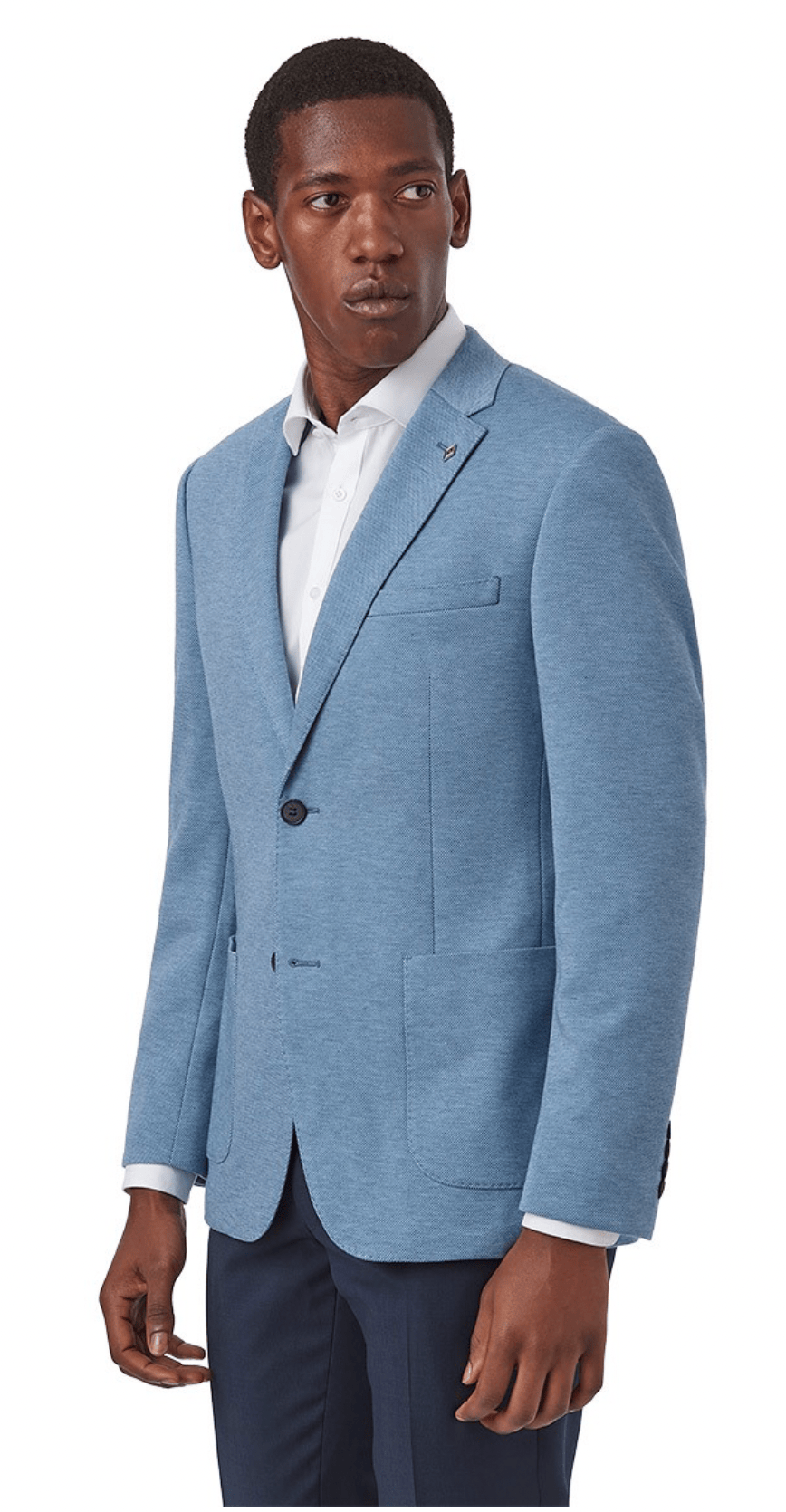 Cambridge Slim Fit Zeke Sports Jacket in Blue Micro Check