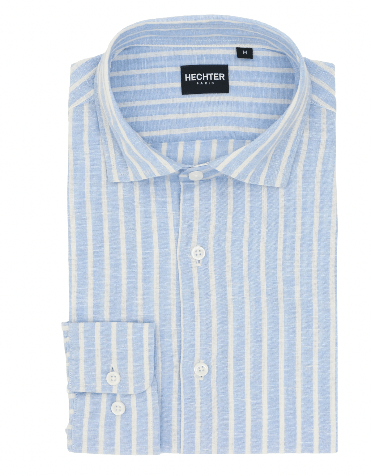 Daniel Hechter Men's Slim Fit Sel Shirt in Blue Striped Linen Blend