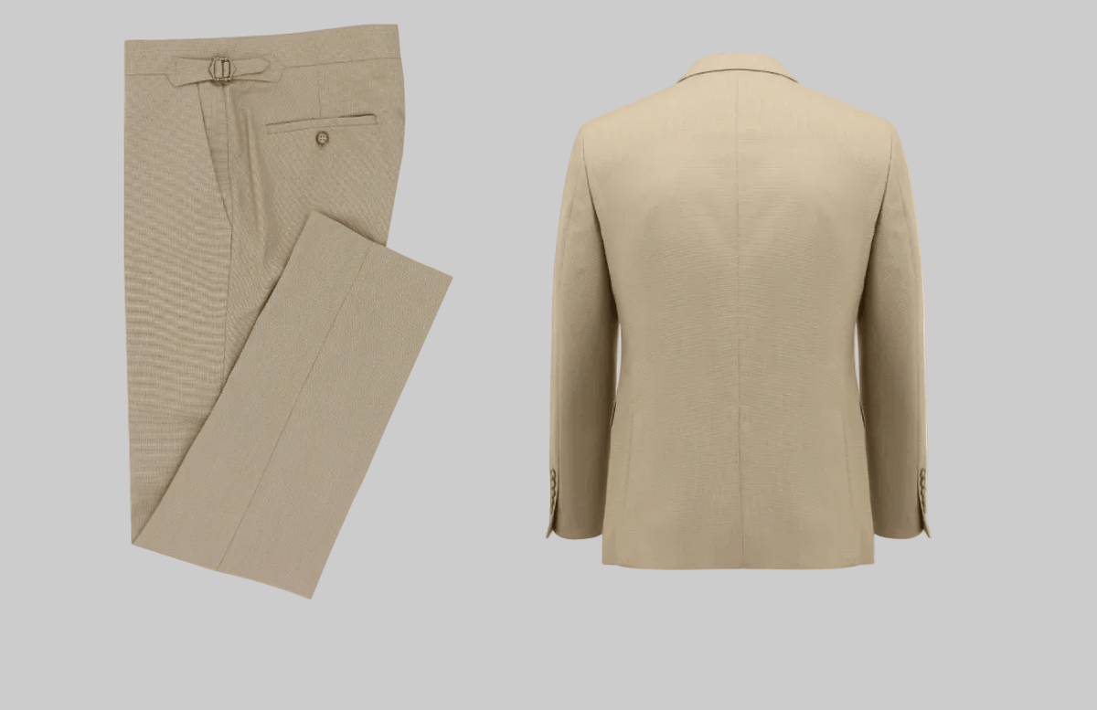 Christian Brookes Men's Slim Fit Academy Blake Suit in Tan Stretch Blend