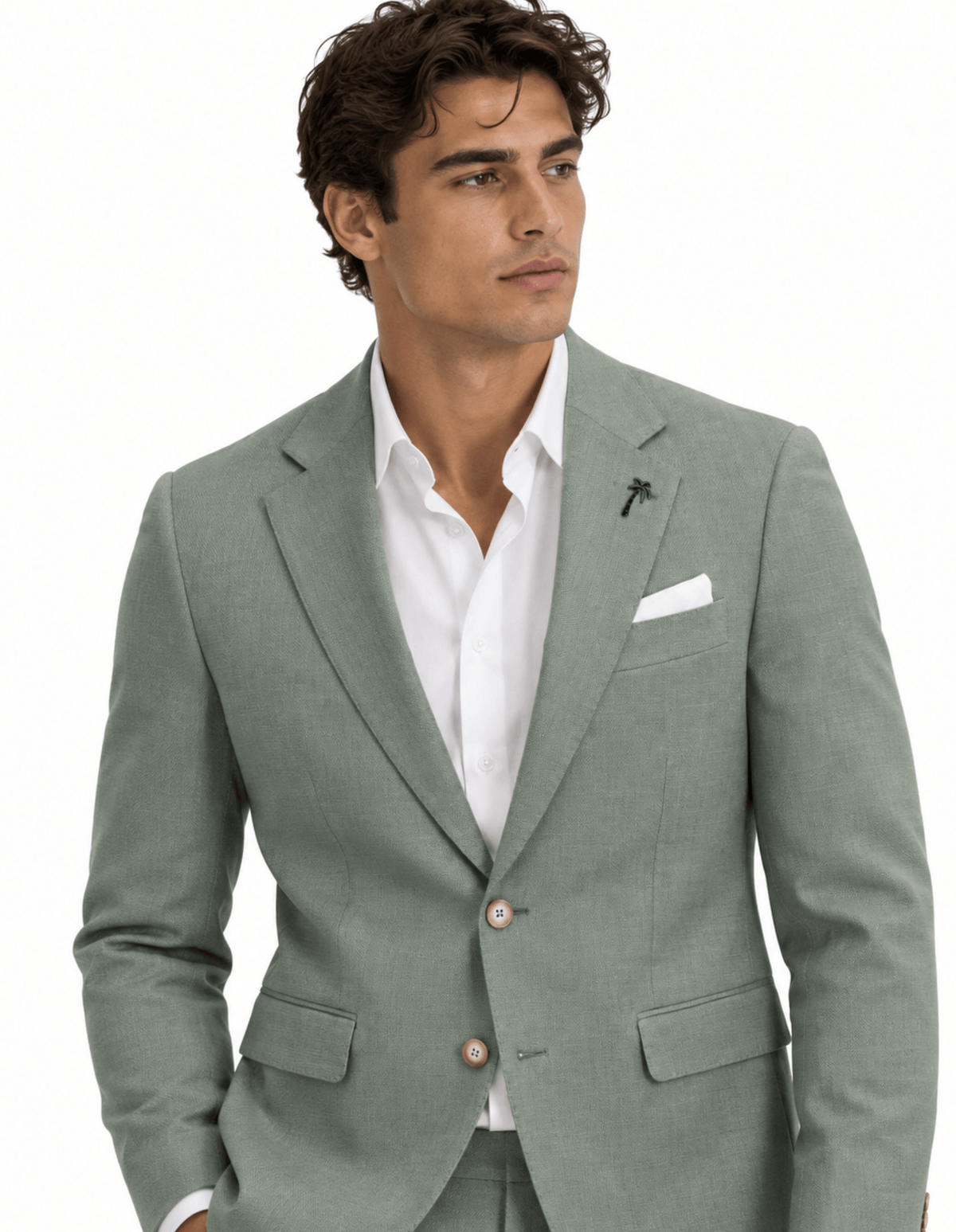 Christian Brooks Men's Slim Fit Forli Sports Jacket in Sage Comfort Stretch