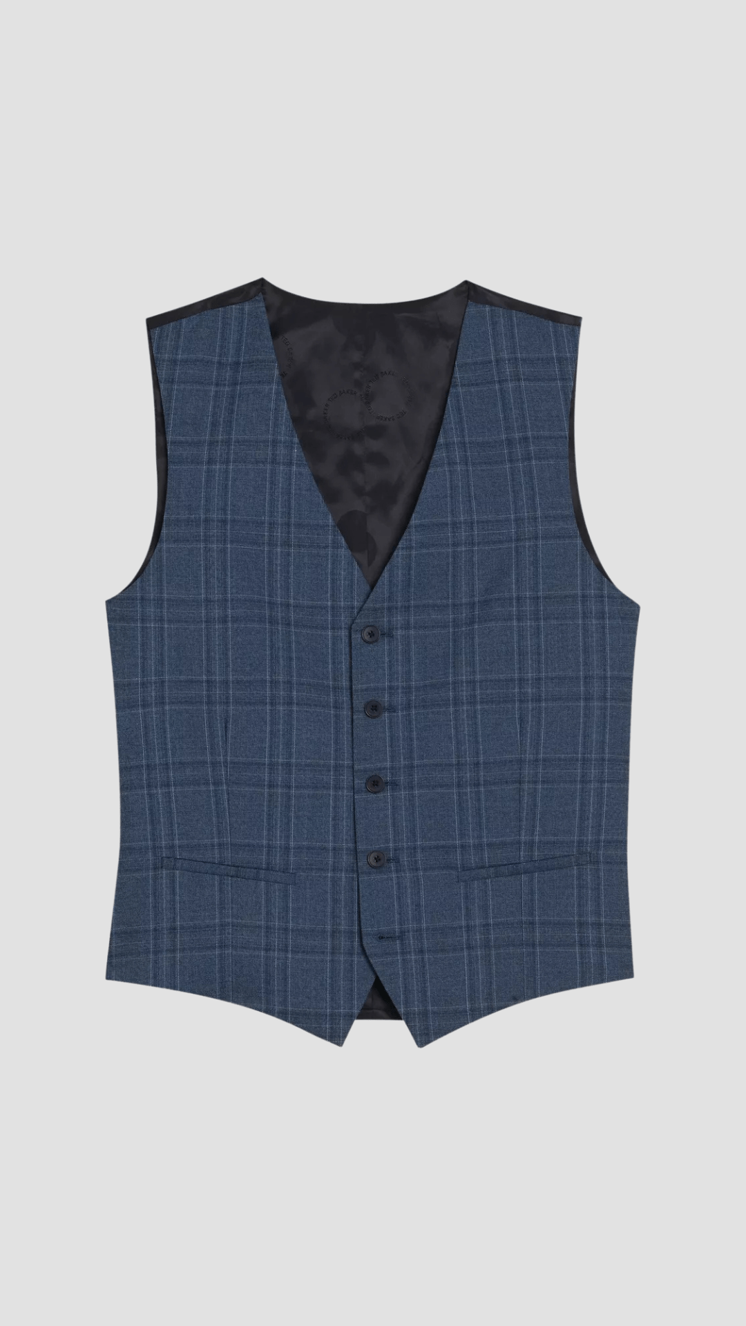 Ted Baker Slim Fit Adlersw Suit Vest in Blue Check