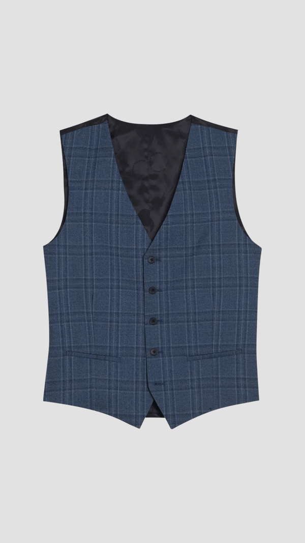 Ted Baker Slim Fit Adlersw Suit Vest in Blue Check