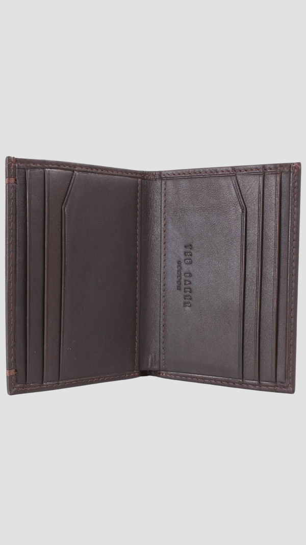 Ted Baker Zackory Mini Cardholder Wallet in Brown Chocolate Leather