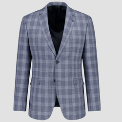 Uberstone Slim Fit Cyril Idris Suit in Denim Blue Check