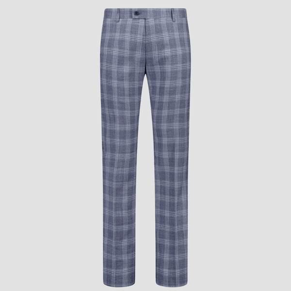 Uberstone Slim Fit Cyril Idris Suit in Denim Blue Check