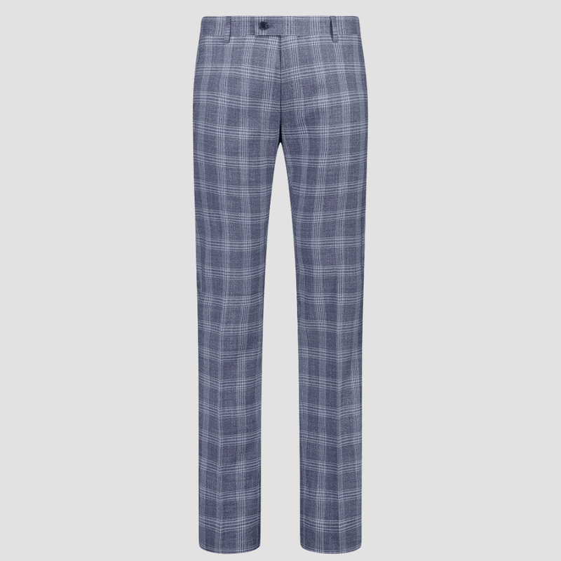 Uberstone Slim Fit Cyril Idris Suit in Denim Blue Check