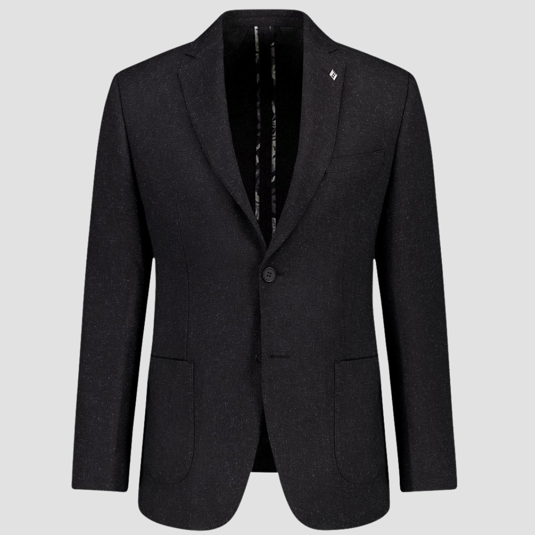 Uberstone Slim Fit Zeke Sports Jacket in Black