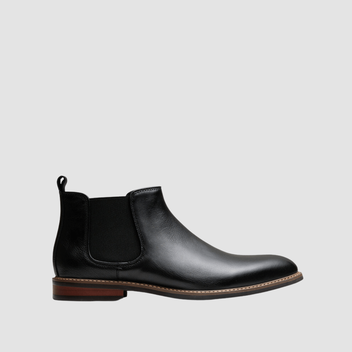 Side View of AQ By Aquila Lucca Mens Leather Boots in Black