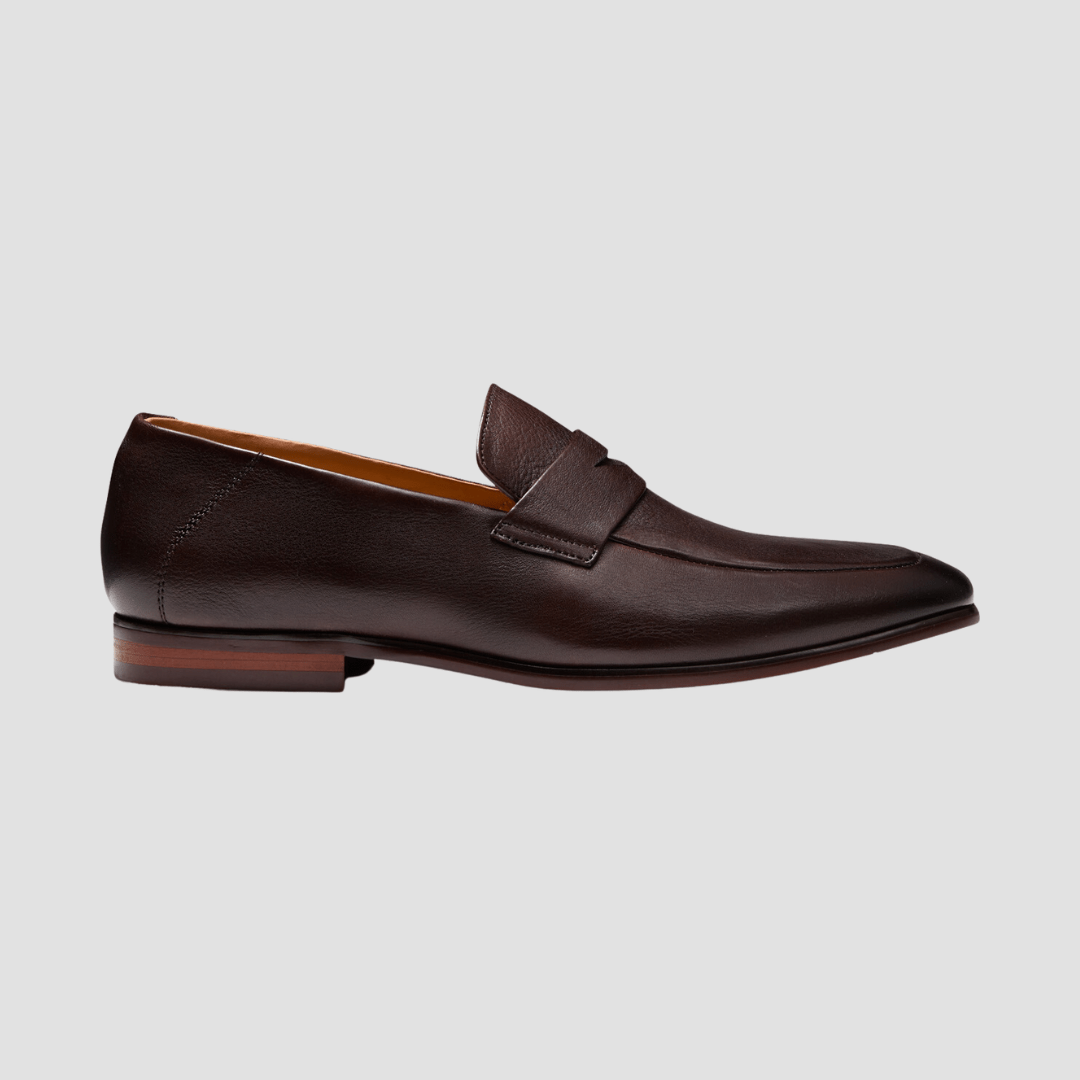 Side View of AQ by Aquila Porter Loafers in Brown