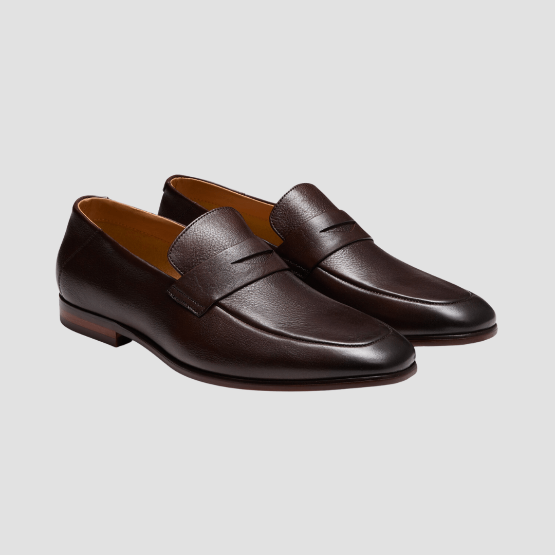 Front View of AQ by Aquila Porter Loafers in Brown