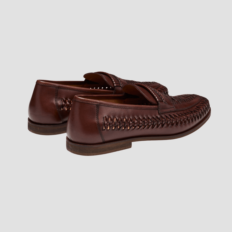 AQ by Aquila Tyson Leather Espadrilles in Brown