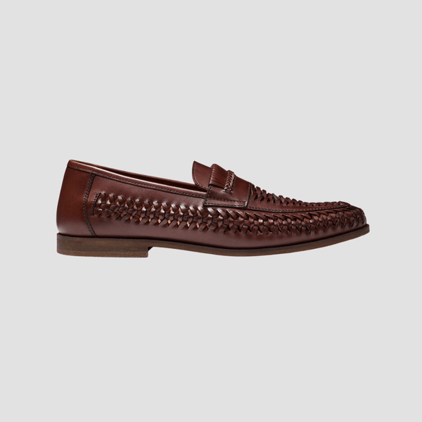 AQ by Aquila Tyson Leather Espadrilles in Brown