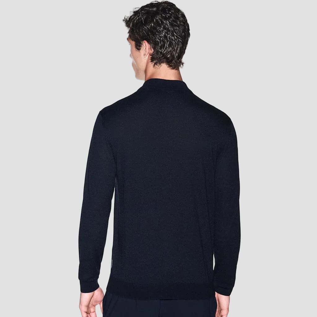 Armani Exchange Regular Fit Knit Polo in Deep Navy.