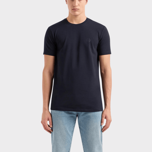 Armani slim fit stretch crew t-shirt in navy blue