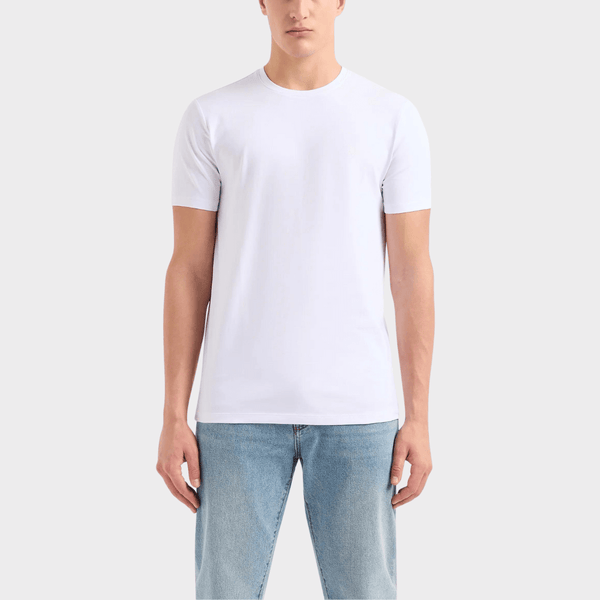 Armani slim fit stretch crew t-shirt in white