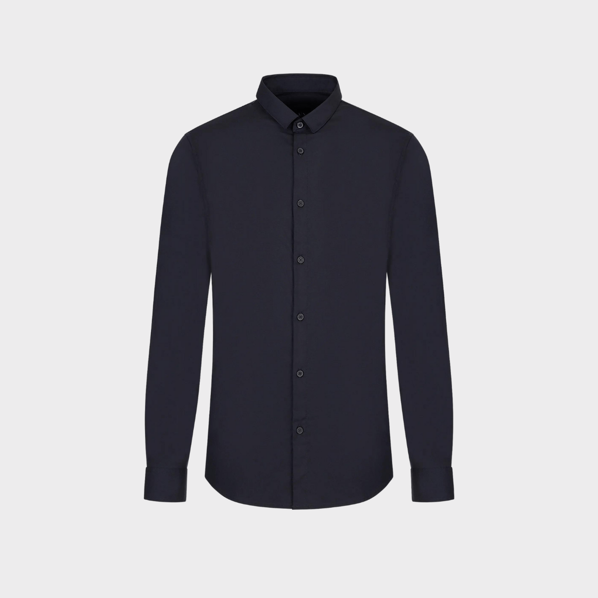 Front view of the the twill shirt in navy by Armani