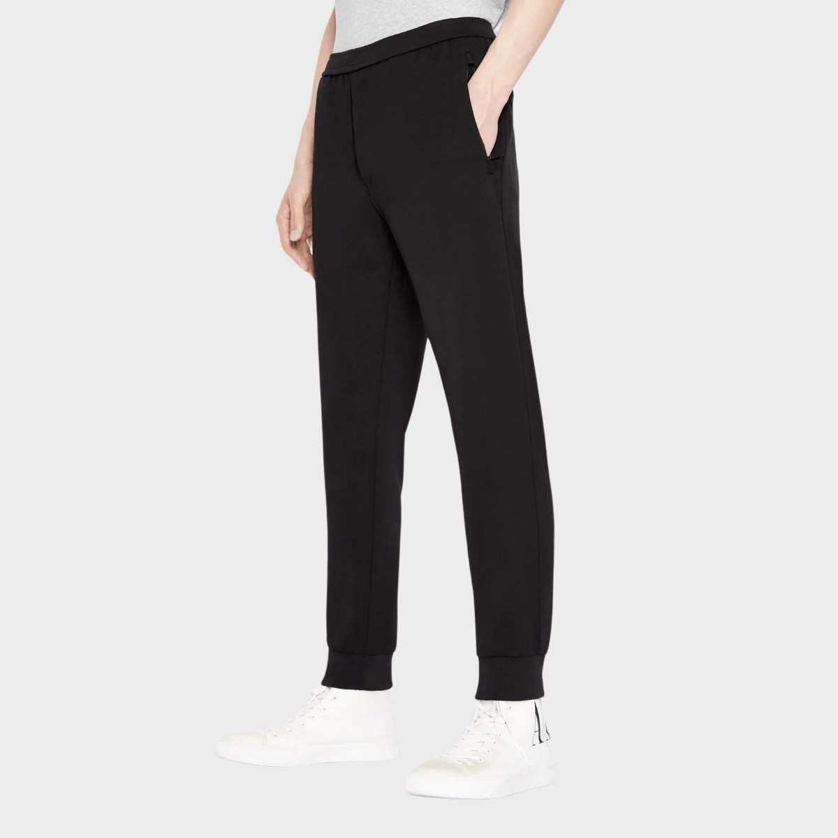 Front view of the Armani slim fit men's casual joggers
