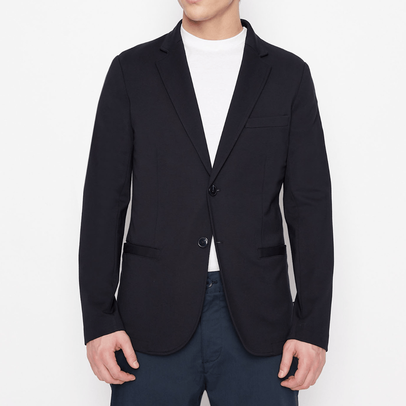 Armani Stretch Viscose Casual Suit in Navy – Mens Suit Warehouse