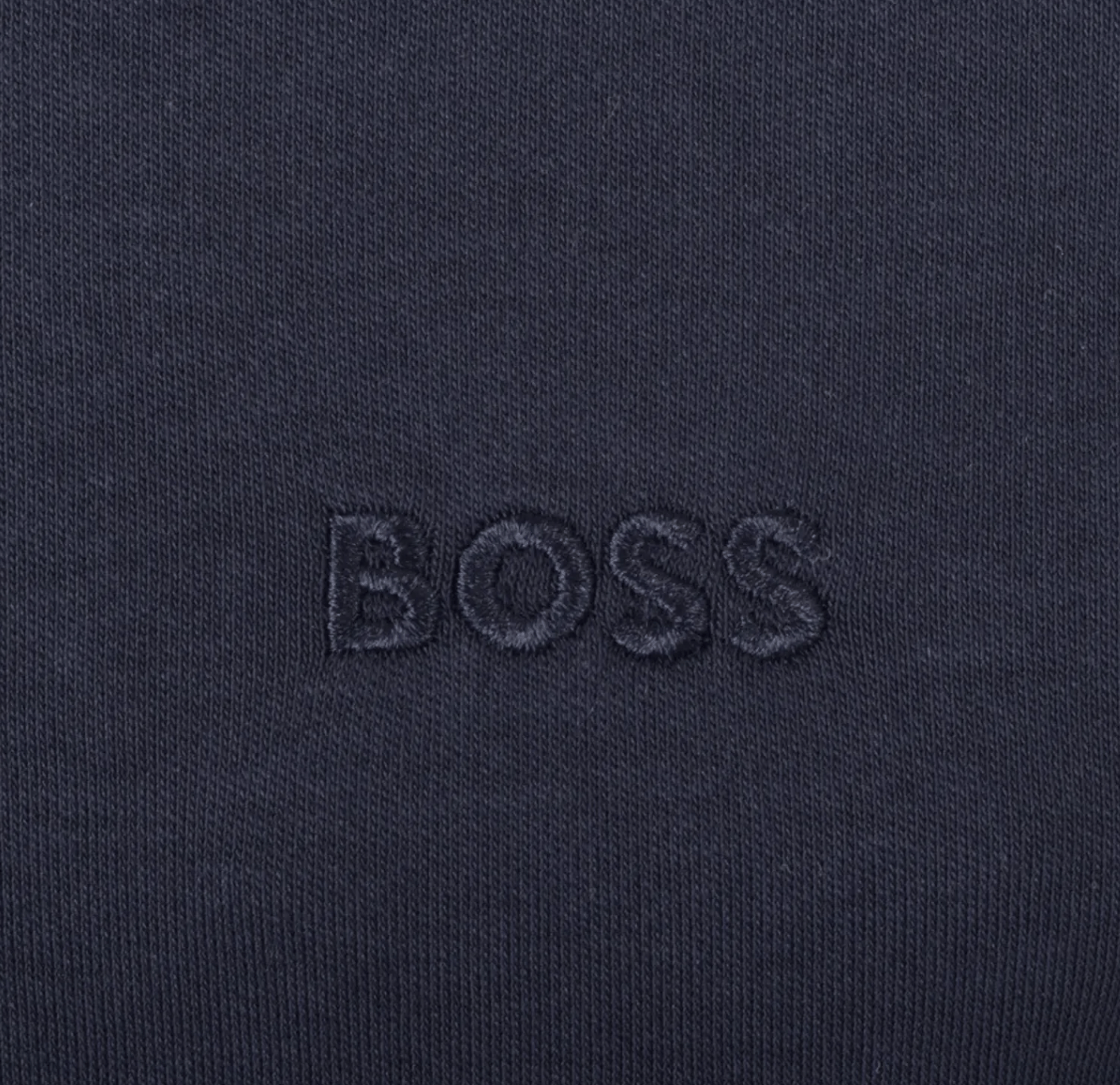 BOSS Pado 30 Long Sleeved Polo T-Shirt in Dark Blue Cotton