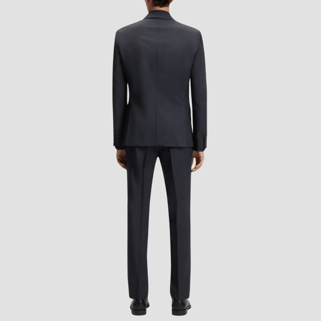 Boss Regular Fit H-Huge 2 Piece Suit in Dark Blue Virgin Wool