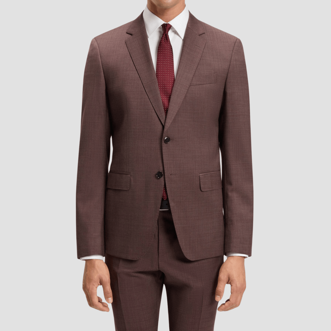 
boss dark brown suit
