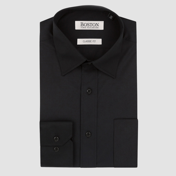Men’s Classic Fit Brooke Business Shirt in Black.