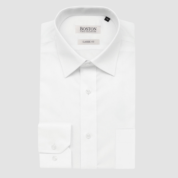Men’s Classic Fit Brooke Business Shirt in White.