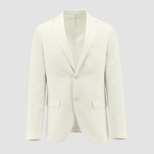 Boston Slim Fit Lazio Sports Jacket in White Linen