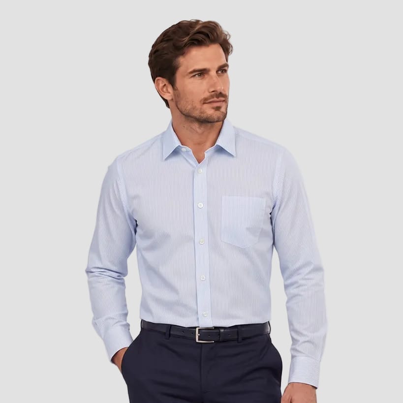 Boston Liberty Blue Self Stripe Shirt