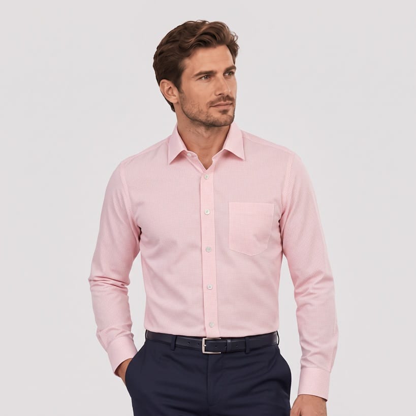 Boston Liberty Pink Microcheck Business Shirt