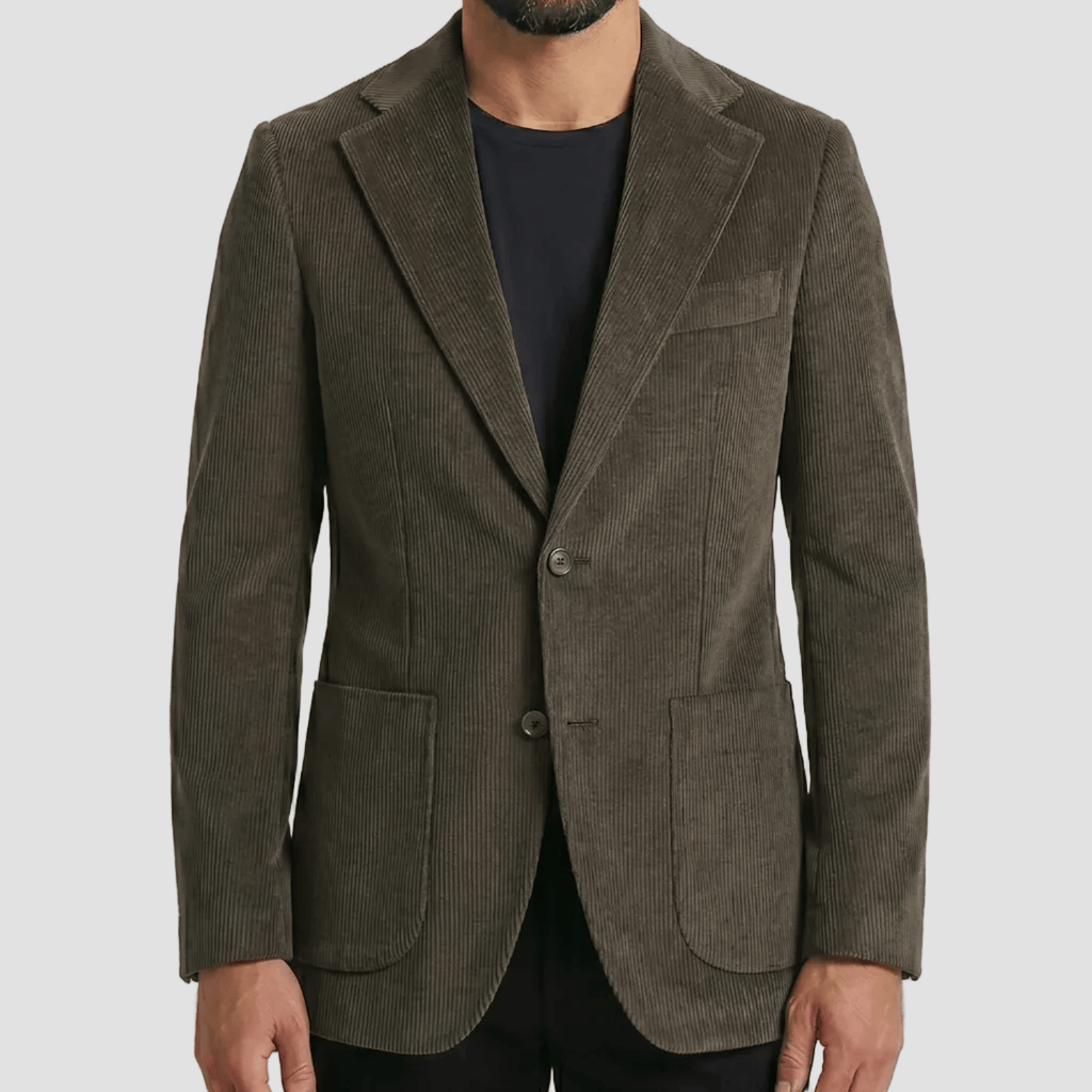 Boston Slim Fit Genoa Buggy Corduroy Sports Jacket in Brown Cotton