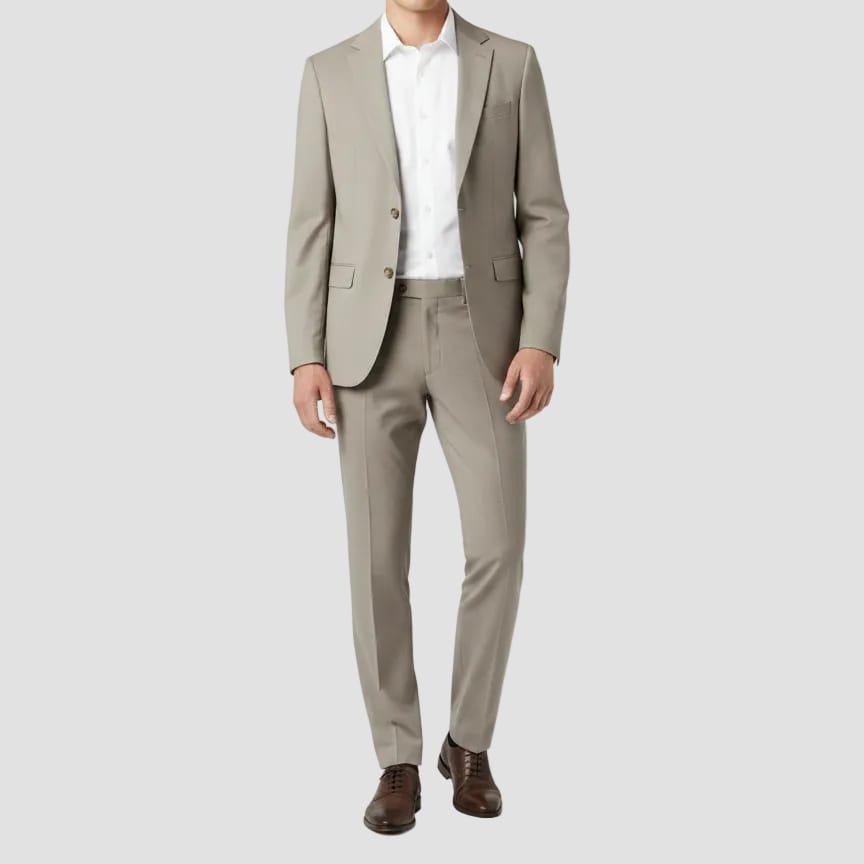 Beige blazer on a white background