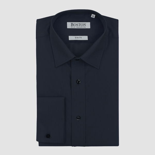Boston slim fit liberty french cuff shirt in navy