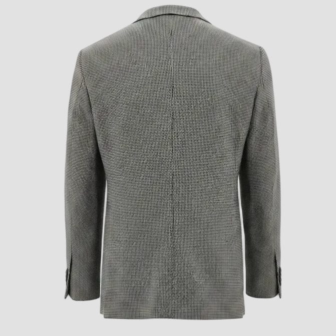 Boston’s Prato monochrome jacket in slim fit with mini houndstooth texture and side vents.