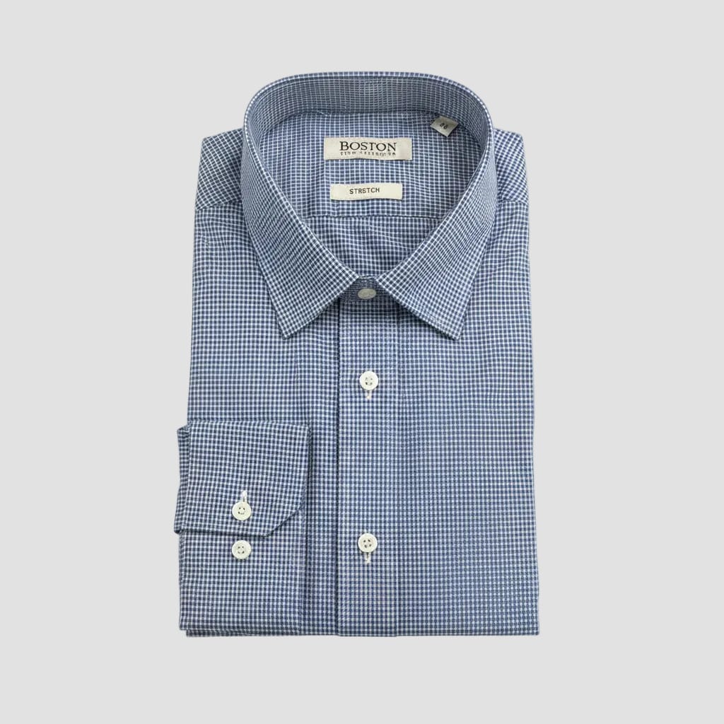 Boston Slim Fit Shirt in Blue Check