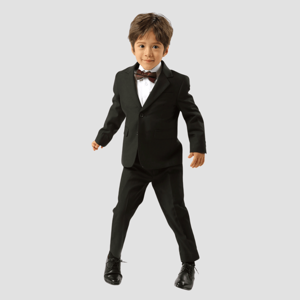 Boulvandre Kids Slim Fit Bellaggio Suit in Black