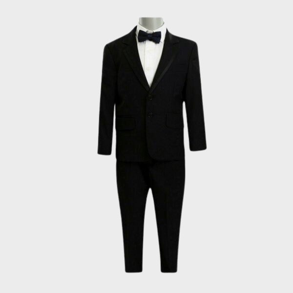 Boulvandre Kids Slim Fit Dante Twill Suit in Black