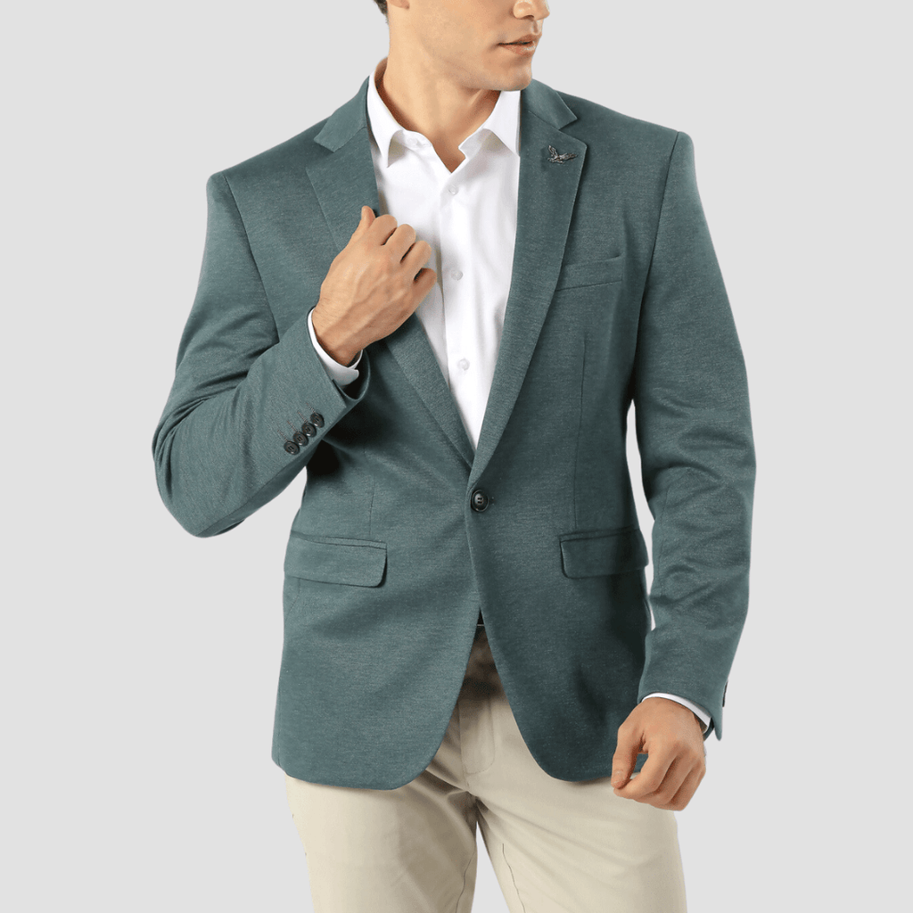 Boulvandre Mens Slim Fit Scuzzatti Sports Jacket in Leaf Green Mens Suit Warehouse Melbourne