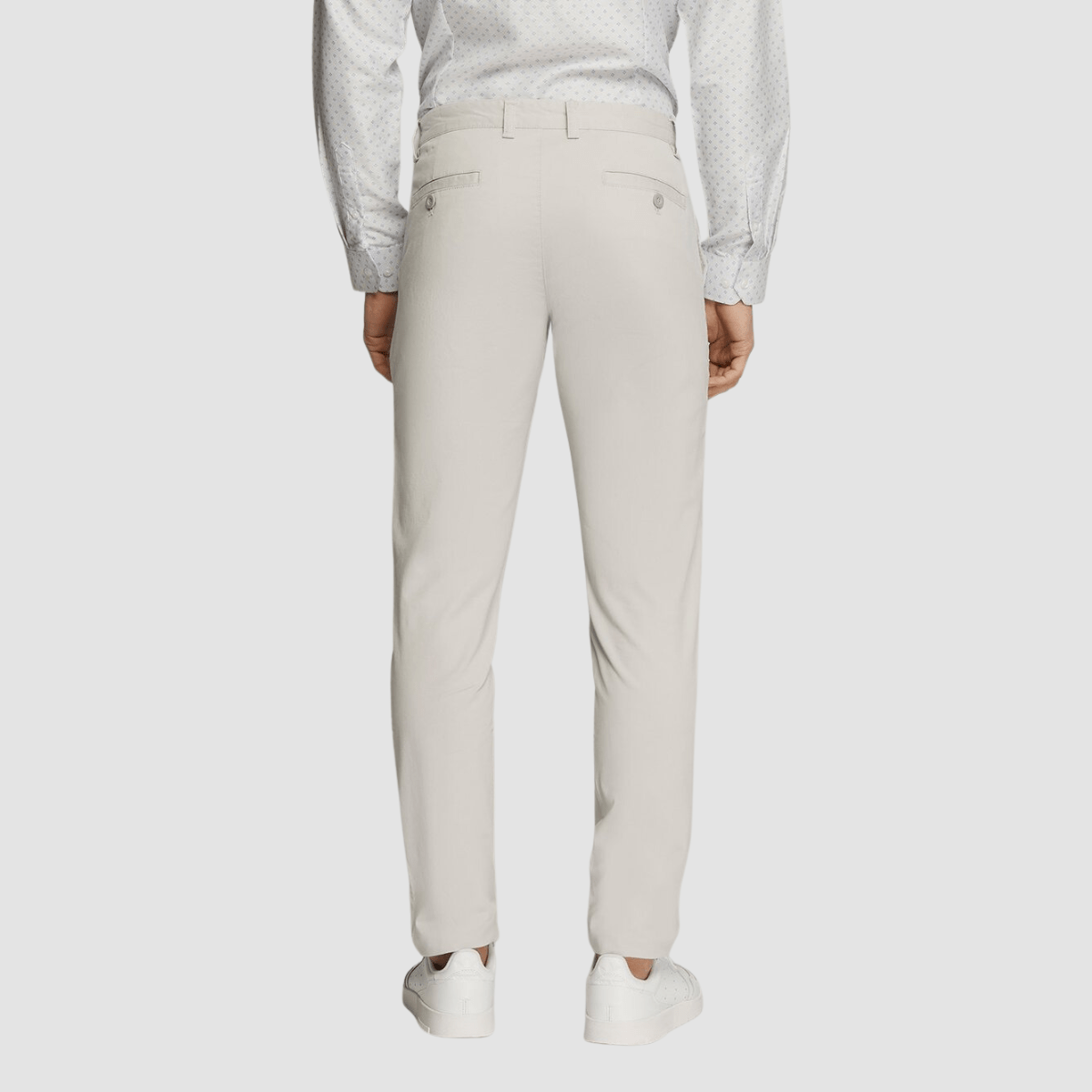 Boulvandre Mens Ledger Peach Finish Chino Pants in Silver