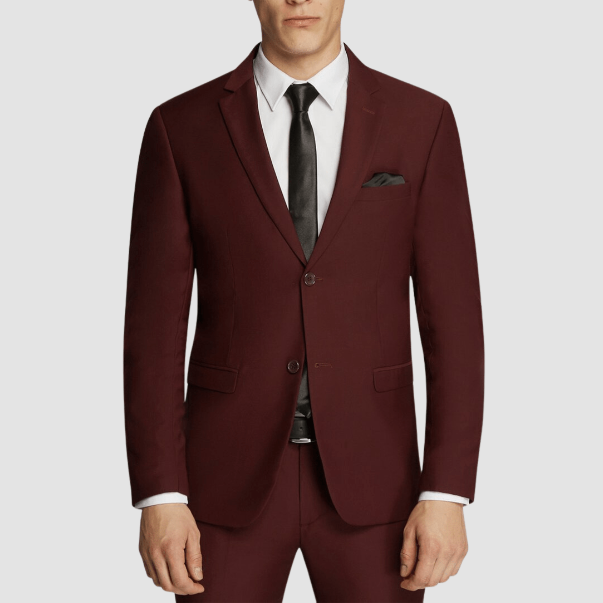 Boulvandre Mens Slim Fit Scuzzatti Suit in Maroon