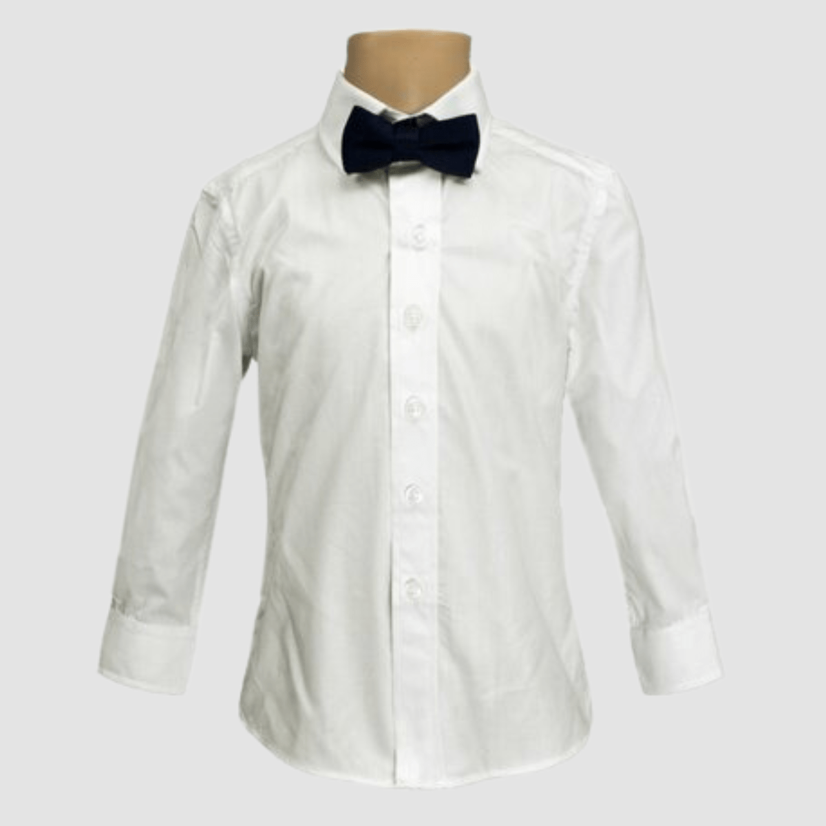 Boulvandre Kids Slim Fit Hugo Poplin Dress Shirt in Ivory