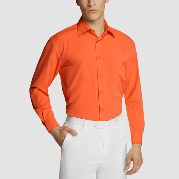Boulvandre Kids Classic Fit Ambassador Collection Dress Shirt in Orange