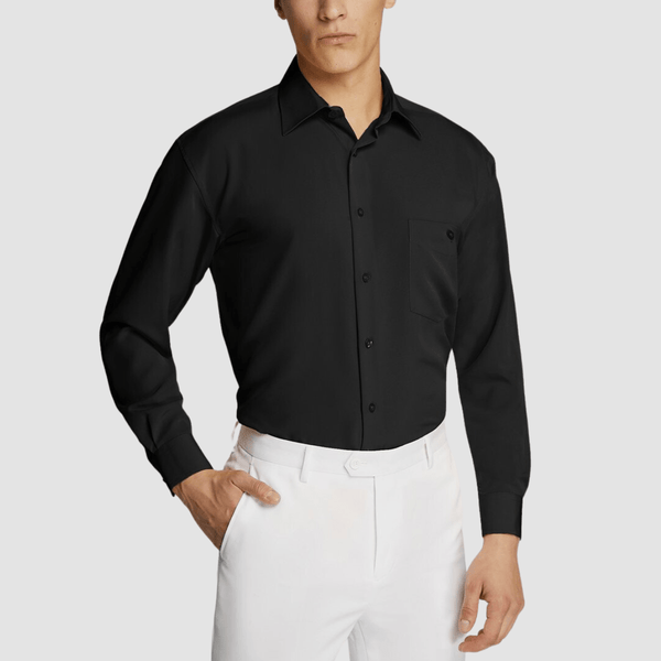 Boulvandre Mens Classic Fit Ambassador Collection Dress Shirt in Black