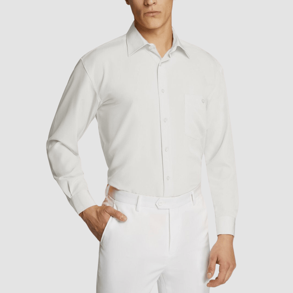 Boulvandre Mens Classic Fit Ambassador Collection Dress Shirt in White
