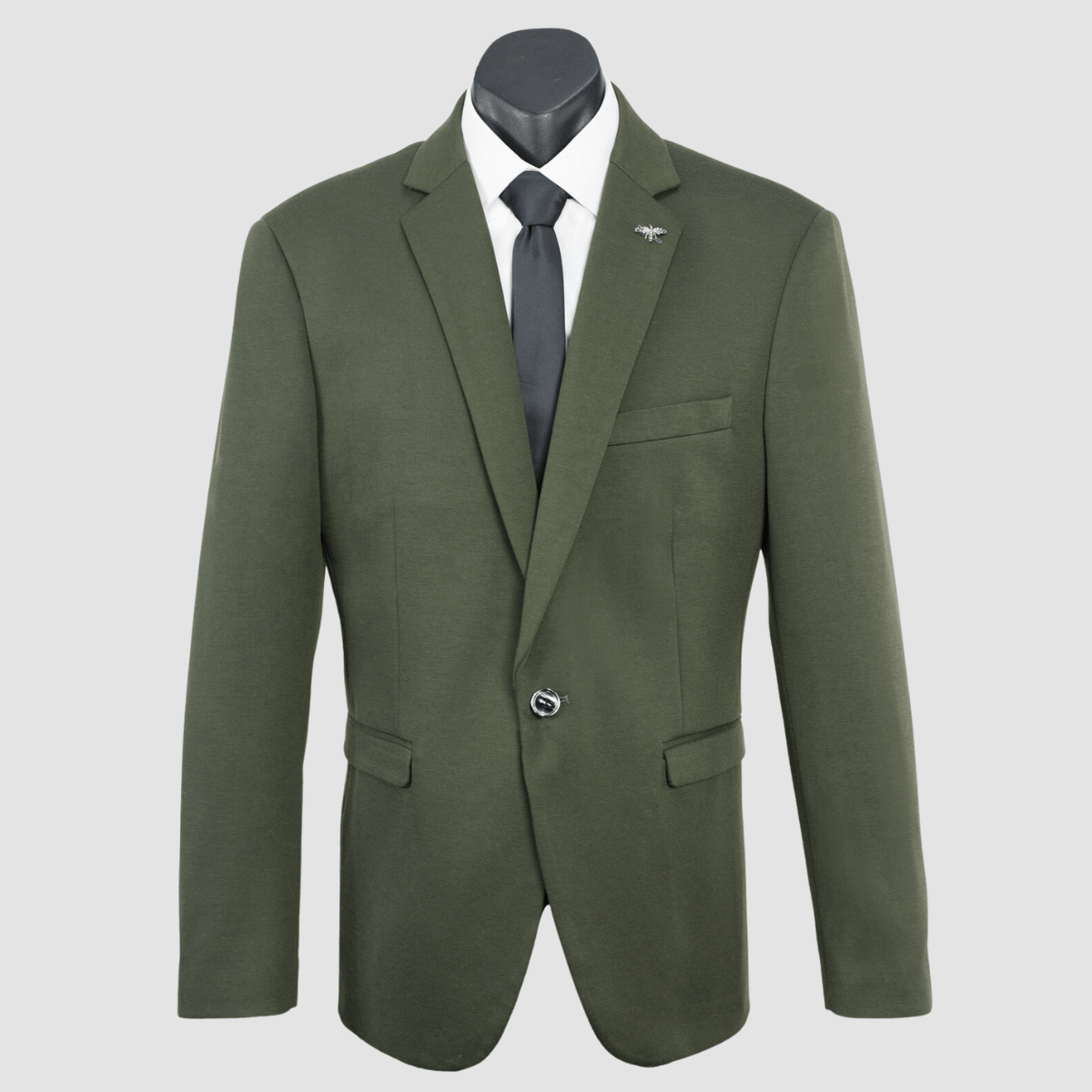 Boulvandre Kids Slim Fit Scuzzatti Sports Jacket in Olive Green